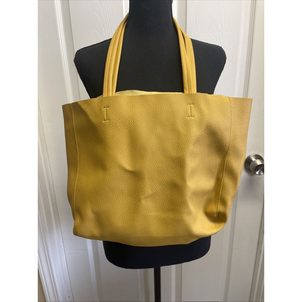 Leather Tote Pebbled Mustard Yellow Soft Large Soft Summer Beach Bag Diaper Bag
